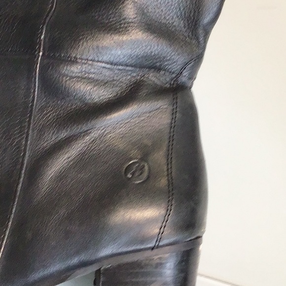 Womens OTK High Black Lined Leather Boots - Picture 10 of 10